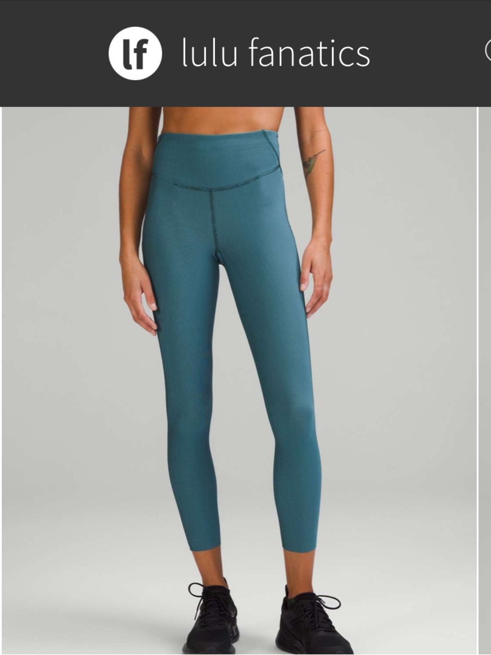 Lululemon Base Pace HighRise Tight 25" TwoTone Ribbed 10 Green Jasper Blue Chill